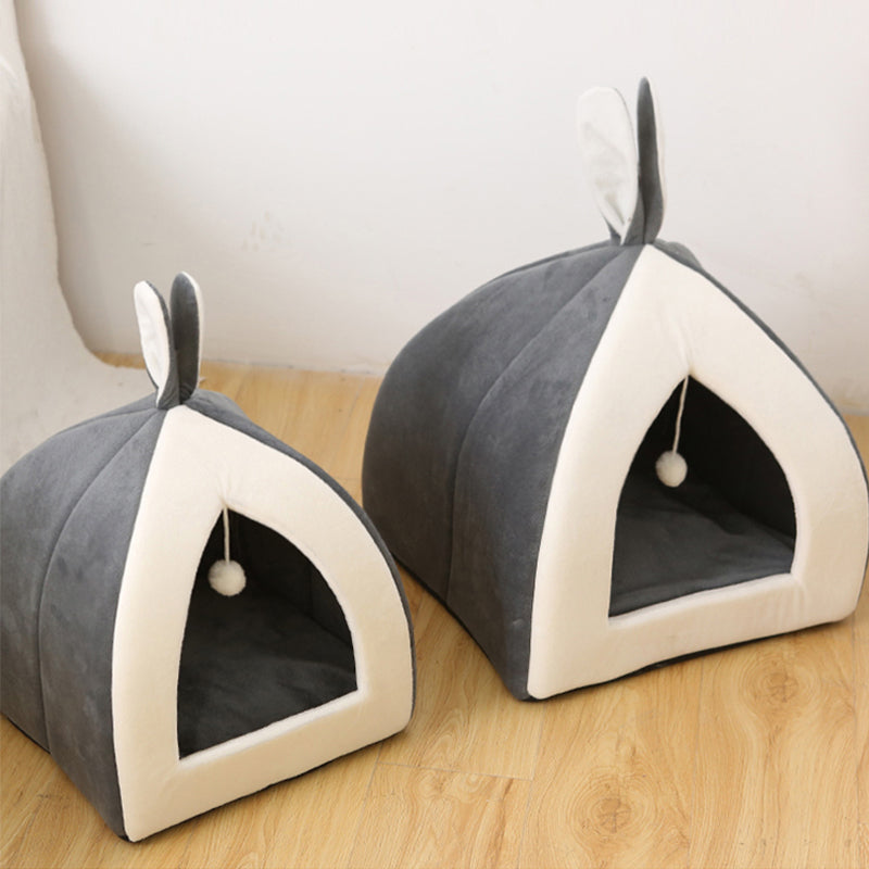 🐾 Cozy Rabbit Ear Pet Cave Bed (For Cats & Small Dogs)